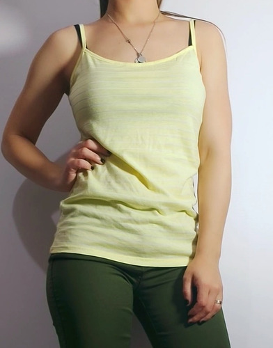 Musculosa Básica Rayada Talle L Oferta