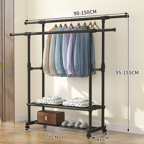 Un Conjunto De Perchas De Doble Poste Para Colgar Ropa, Esta