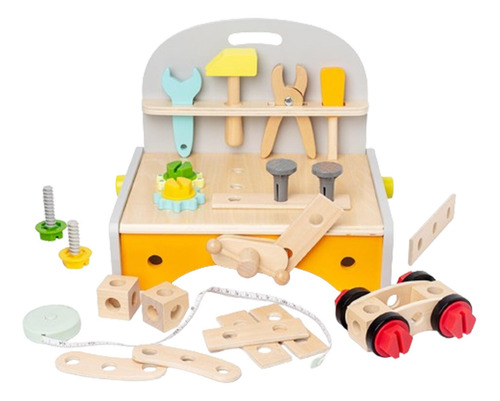 Wooden Play Tool Set Wooden Construction Bench Toy For Kids