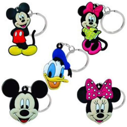 4 Llaveros De Goma Mickey Mouse - Combo X4 Unidad
