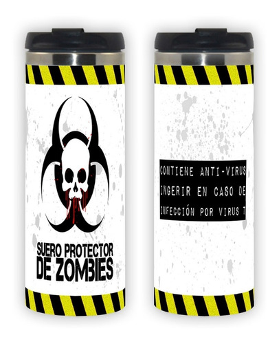 Termo De Acero Zombies Terror Antidoto Radioactivo 450ml