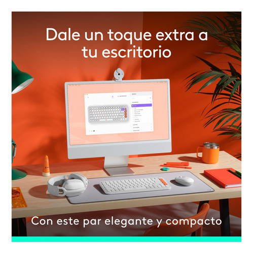Kit Teclado Y Mouse Logitech Pop Icon, Español, Blanco