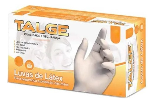 Luva Latex Talge Procedimento Com Po C/ 100un Cor Natural Tamanho P