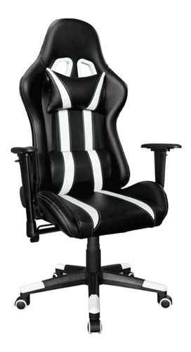 Silla de escritorio Morshop S19 gamer ergonómica  negra y blanca