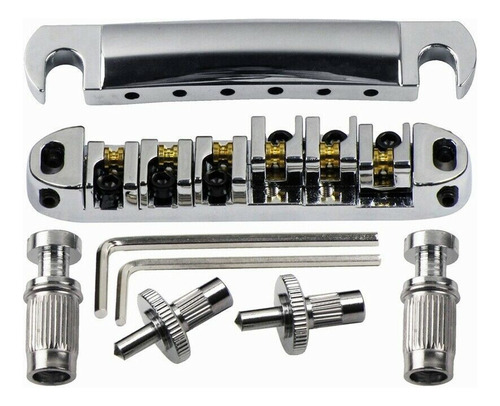 Piezas Traseras De Guitar Bridge Roller Silver Saddle Bridge