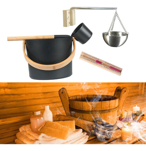 Cubo De Sauna De 7 L, Kit De Accesorios Para Spa Resistente