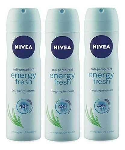 Nivea Energy Fresh Antitranspirante, 150 Ml (paquete De 3)