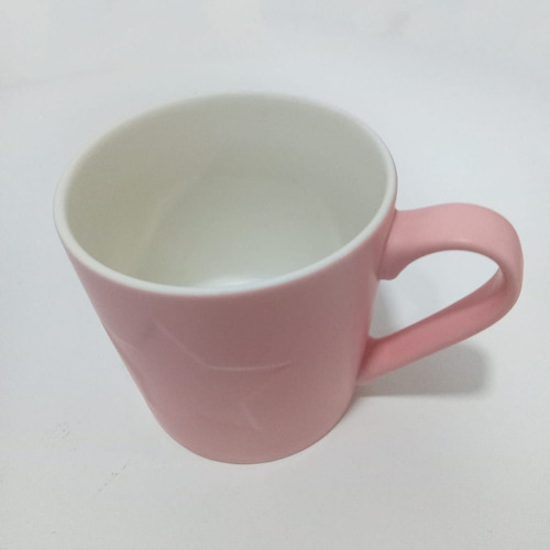 Taza Jarro Mugg Cerámica Color Opaco 350ml Pettish Online Color Rosa Interior Blanco Estrella