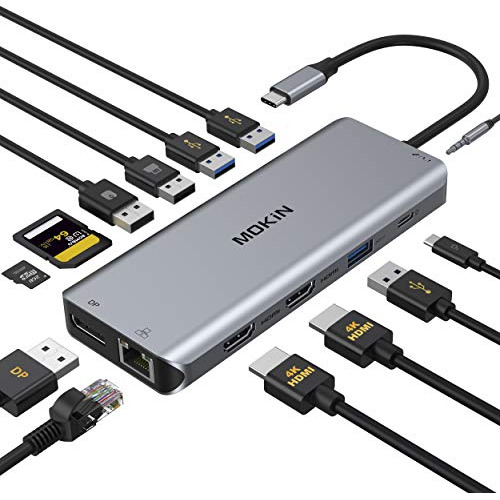 Usb C Hub, Usb C Docking Station 13 En 1 Triple Csrkt