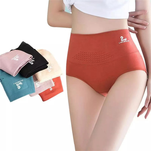 5pzs Bragas De Cintura Alta De Algodón Para Mujer Postparto