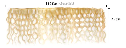 Cortina Extension 100% Natural 180cm Ondulada 70cm