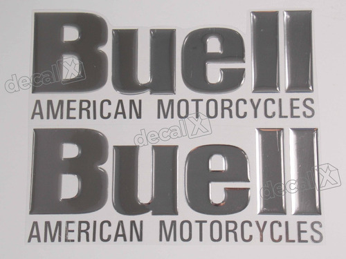 Emblema Adesivo Resinado Buell American Motocycle Cromado