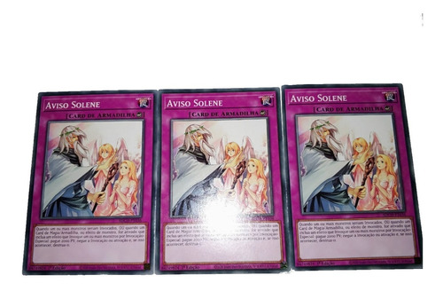 Yugioh 3x Solemn Warning Comum Em Português 