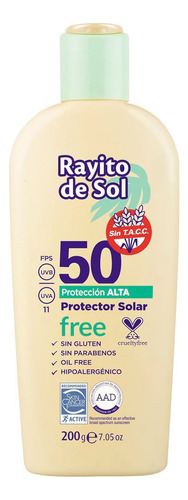 Protector Rayito De Sol Fps 50 Sin Tacc Cruelty Free Vegano