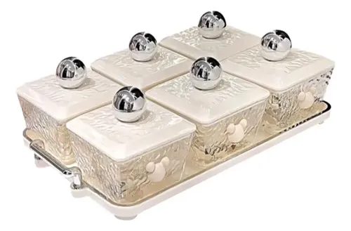 Divided Serving Dishes Stylish Detachable Food 6 Compartment