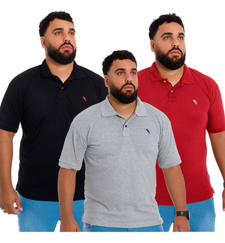 Kit 3 Camisas Camisetas Gola Pólo Masculina Atacado 2018