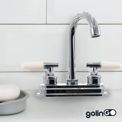 Mezcladora Lavabo Llave Grifo Baño Cromado Inoxidable 4'' Cromo
