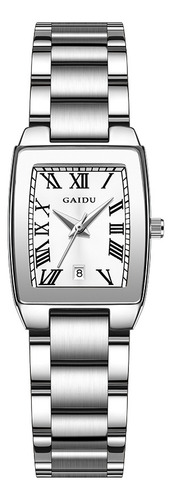 Reloj Vintage Dama Kd8869 Plata Romano Blanco Acero