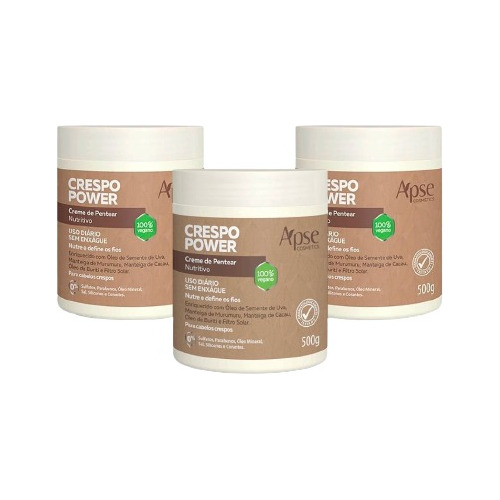 Kit Com 3 Cremes De Pentear Crespo Power- Ação Condicionante