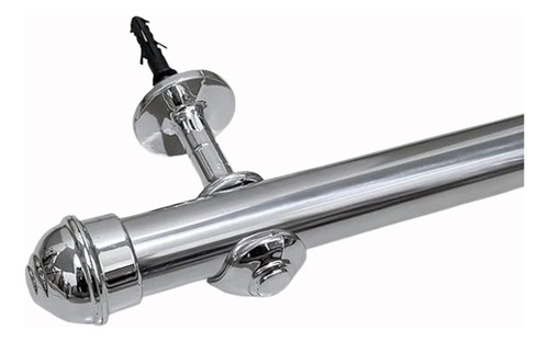 Kit Varão Simples 1,5 Metro 19mm Cromado Cromado