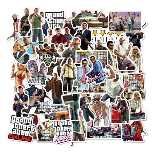 Pegatinas Gta5 Para Juegos De Acción De 10/30/50 Piezas Peg