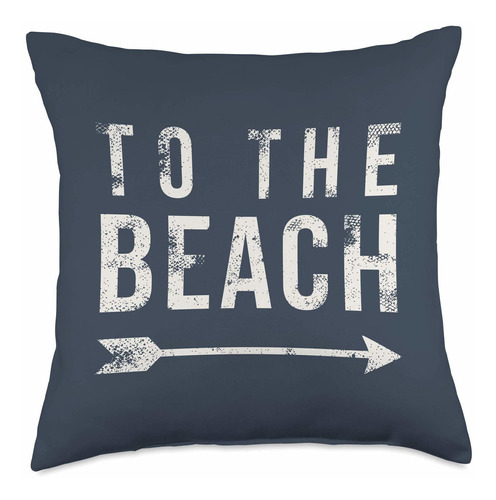 To The Beach-cute Summer Quote-vintage Dark Navy Blue -...