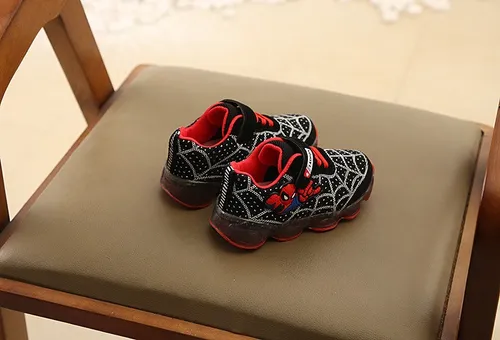 Zapatos Con Luz Spiderman Para Niños Zapatos Con Luz Led