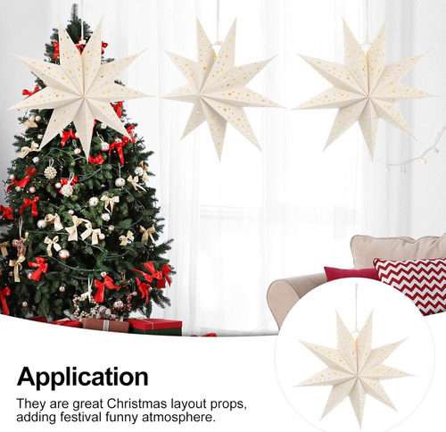 3 Piezas De Pantalla De Lámpara De Estrella De Navidad Hueca