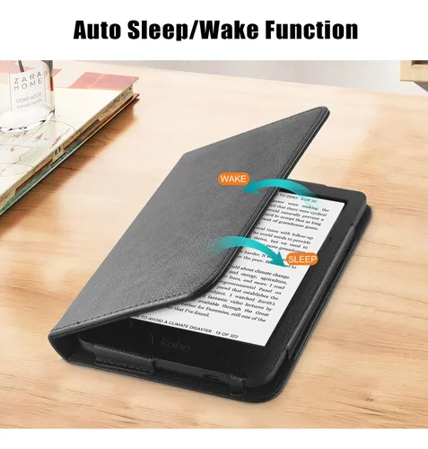 Funda Para Kobo Clara Colour/bw/2e/tolino Shine Cuero Negro