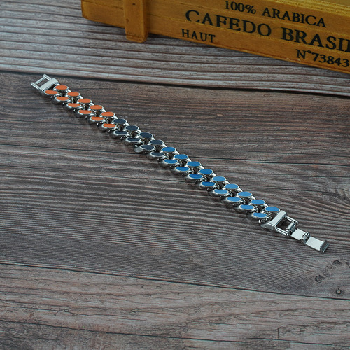 Pulsera De Cadena Cubana Cool Punk Biker Para Hombre