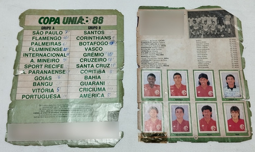 Álbum De Figurinhas Futebol Copa União De 1988 - Completo (Usado)