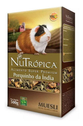 Ração Para Porquinho Da Índia Muesli Adulto 500g Nutrópica