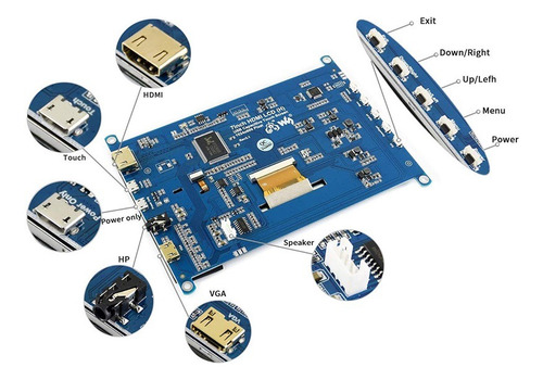 Pantalla Touch 7 In Lcd 1024x600 Tactil Raspberry Pi Hdmi