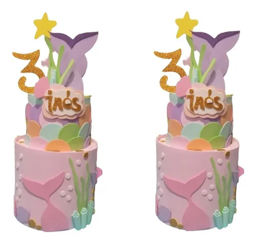 Torta Falsa Sirenas Animales Mar Torta Espuma Y Goma Eva
