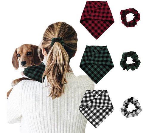 Alo Plaid Dog Bandana    Scrunchies Perro Cachorros Acc...