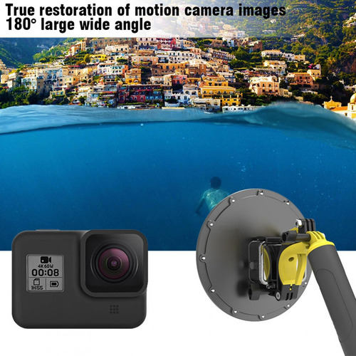 Para Gopro Hero 8 Buceo Lente Cubierta Telesin Cúpula Puerto