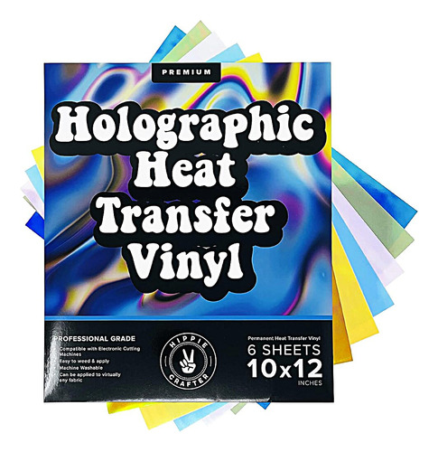 Vinilo Holografico Permanente Htv 6 Laminas Holograficas Vin