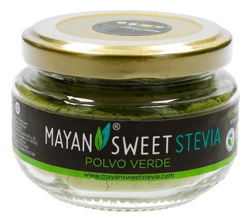 Mayan Sweet Stevia Polvo Verde Orgánico 40 Gr
