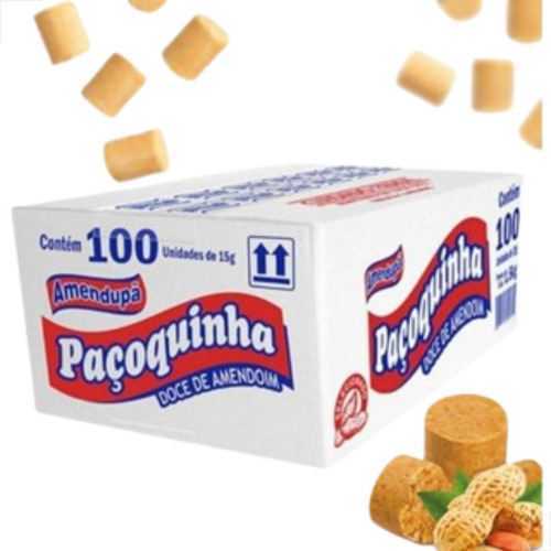 Paçoquinha De Amendoim Rolha Embrulhada C/100u Amendupã