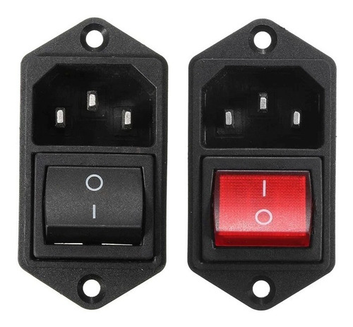 Módulo Entrada Iec320 C14 Con Interruptor Ac 120v 250v 10a Color Negro