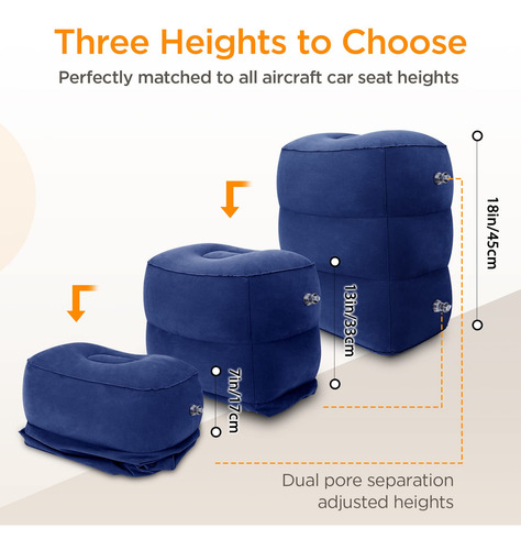Almohada Cojín Cama Inflable Para Aviones Gris 1 Pieza