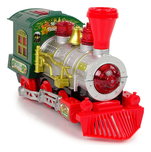 Tren De Juguete Navideño Locomotora Luz Sonido Con Vapor Color Color Al Azar Personaje Navidad