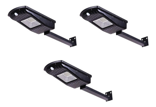 Tripack Pastoral Lampara Solar 120 Leds Control Remoto Color Negro