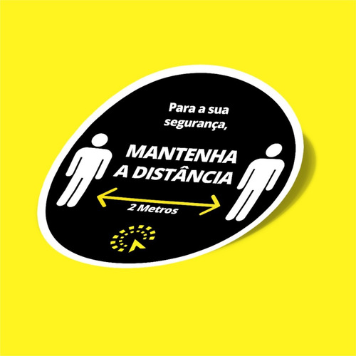 Imagem 1 de 1 de Adesivo Para Distanciamento Tamanho 20x20 Cm Laminado
