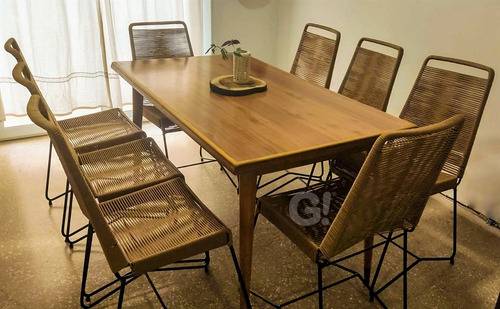 Silla Tulum Respaldo Alto X8 Símil Yute O Pvc