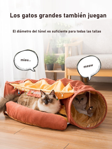 Túnel Plegable Con Cama Y Hamaca Para Gato