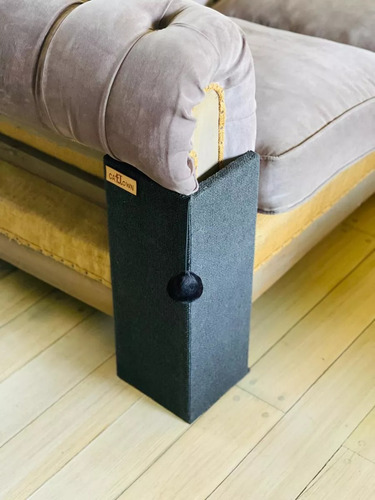 Rascador Gatos Para Sillon Esquinero Con Juguete Gris Oscuro