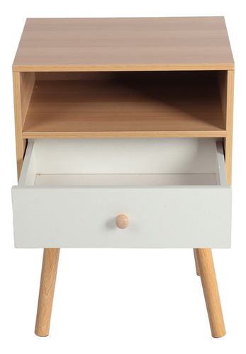 Mesita De Noche De Madera Minimalista Moderna De Doble Capa