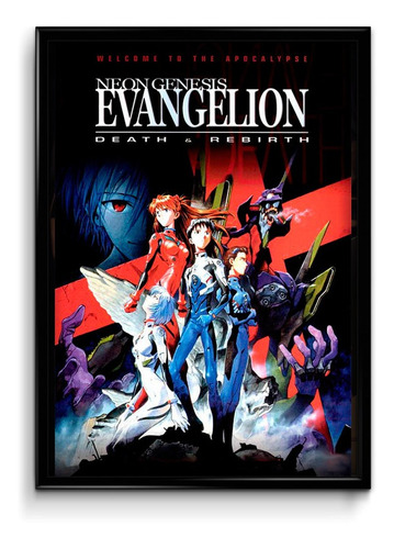 Cuadro Evangelion Anime M1  20 X 30 Marco + Lámina + Vidrio