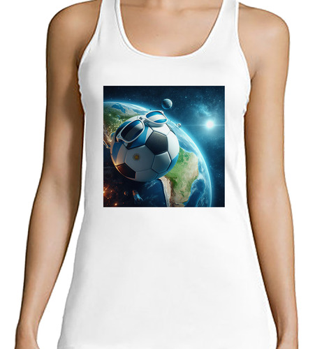 Musculosa Mujer Pelota Futbol Argentina Mundo Anteojos M2